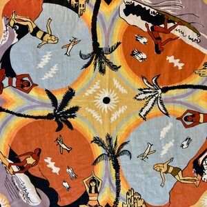 NWT HTF Madewell Bandana Neck Scarf tropical beach surfer ocean Palm Tree Yoga